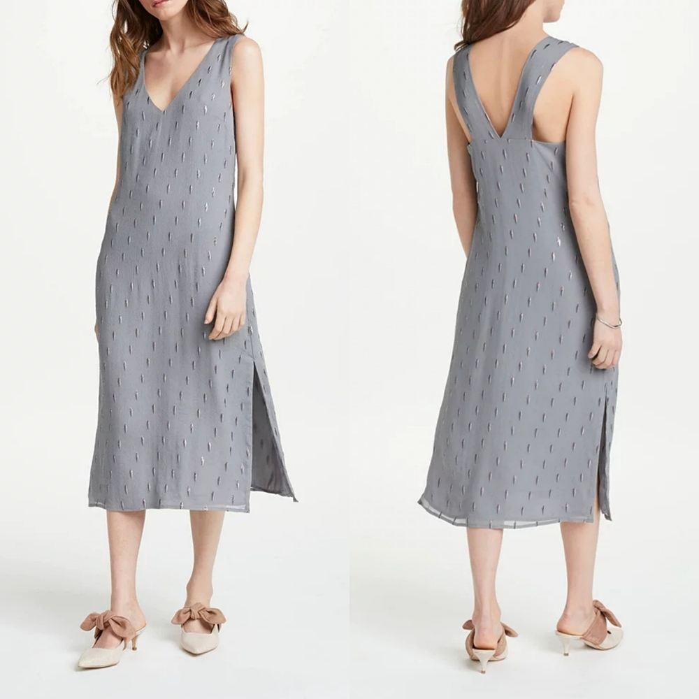 Modern rarity Silk Clipped Jacquard Cami Dress